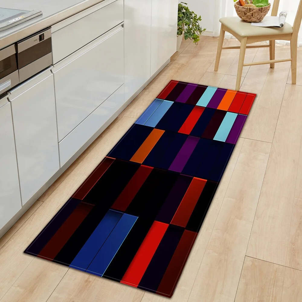 Nordic Entrance Doormat Kitchen Mat Home Bedroom Hallway Floor Rug 3D Pattern Decoration Flannel Carpet Bathroom Non-slip Mat