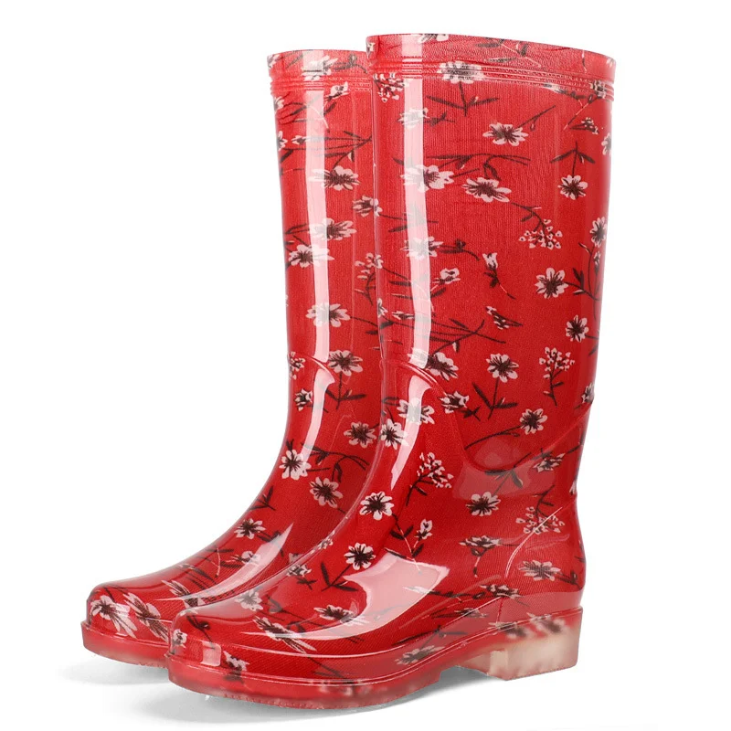Letclo™ 2021 New Women's Printed High-tube Non-slip Wear-resistant Rain Boots letclo Letclo