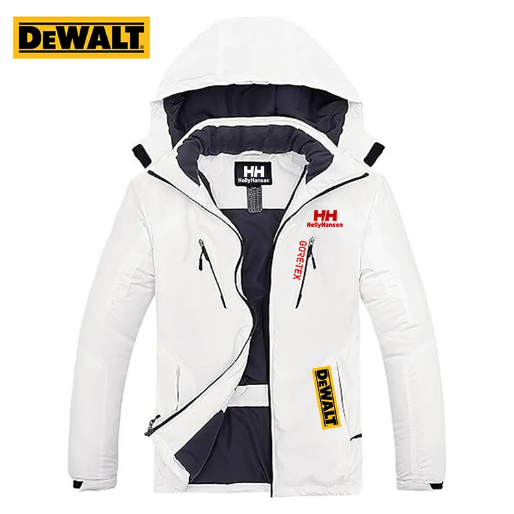 Nowe wodoodporne kurtki turystyczne dla mężczyzn marki Helly Hansen i Dewalt zapewniają ciepło i wygodę.