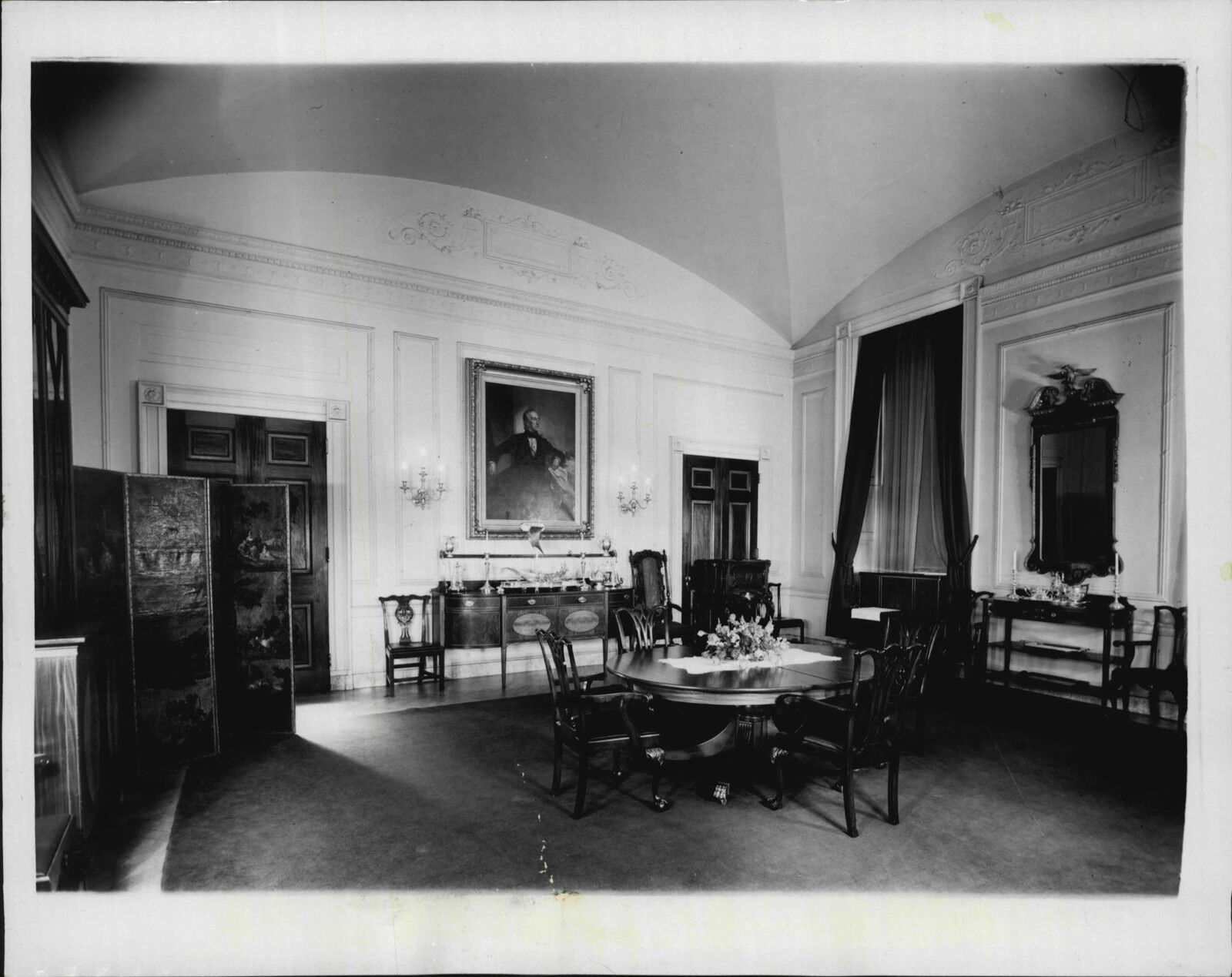 1940 President Roosevelt Private Dining Room White House Washington Press Photo Poster painting