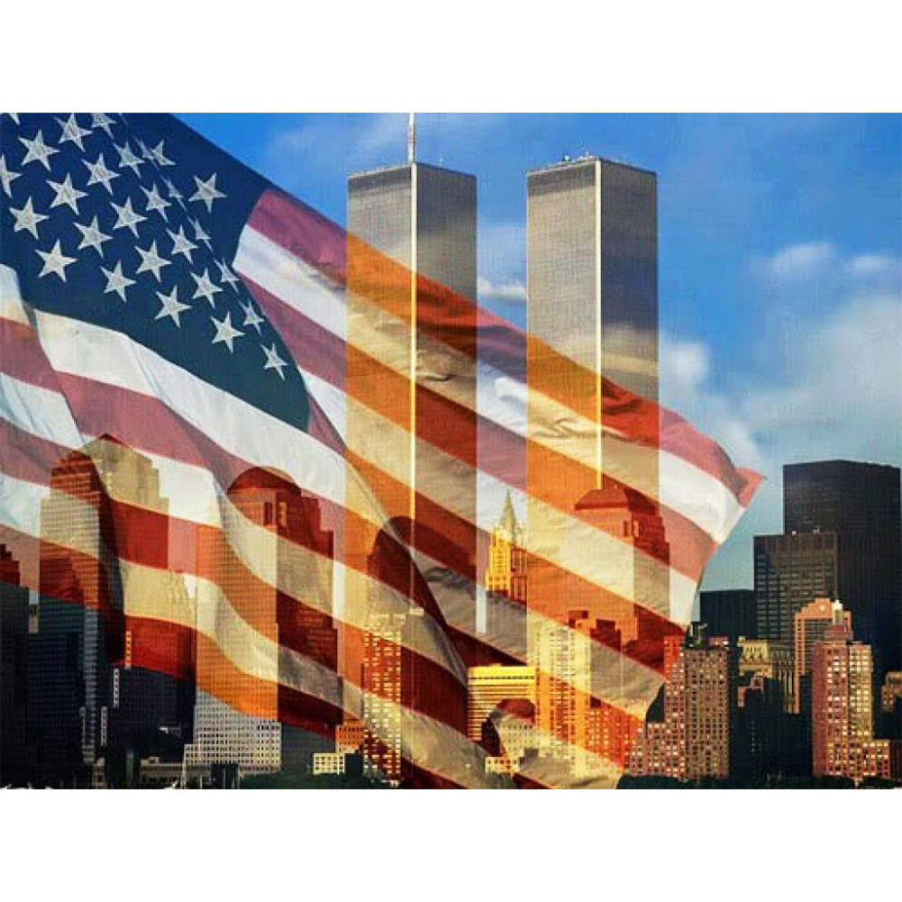 

National Flag Twin Towers - Round Drill Diamond Painting - 40*30CM, 501 Original