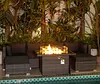 0% OFF NICESOUL 118''L PE Rattan Patio Furniture Sectional Sofa Sets with Cushions Outdoor PE Wicker Conversation Sets Including CSA Aproved Fire Pit Table with Blue Stones & Wind Glass??Gray-7 Pieces with Fire Pit Table