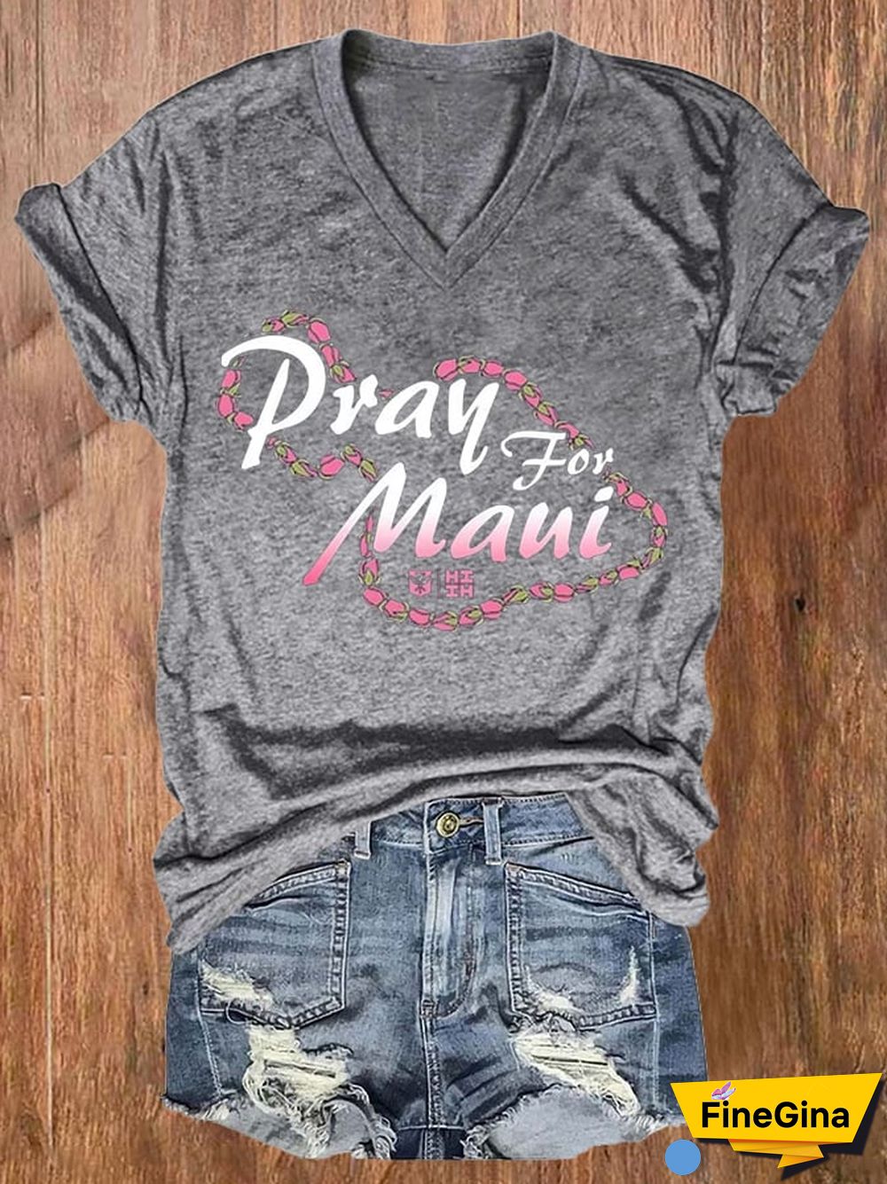 Women's Pray For Maui Short Sleeve T-Shirt