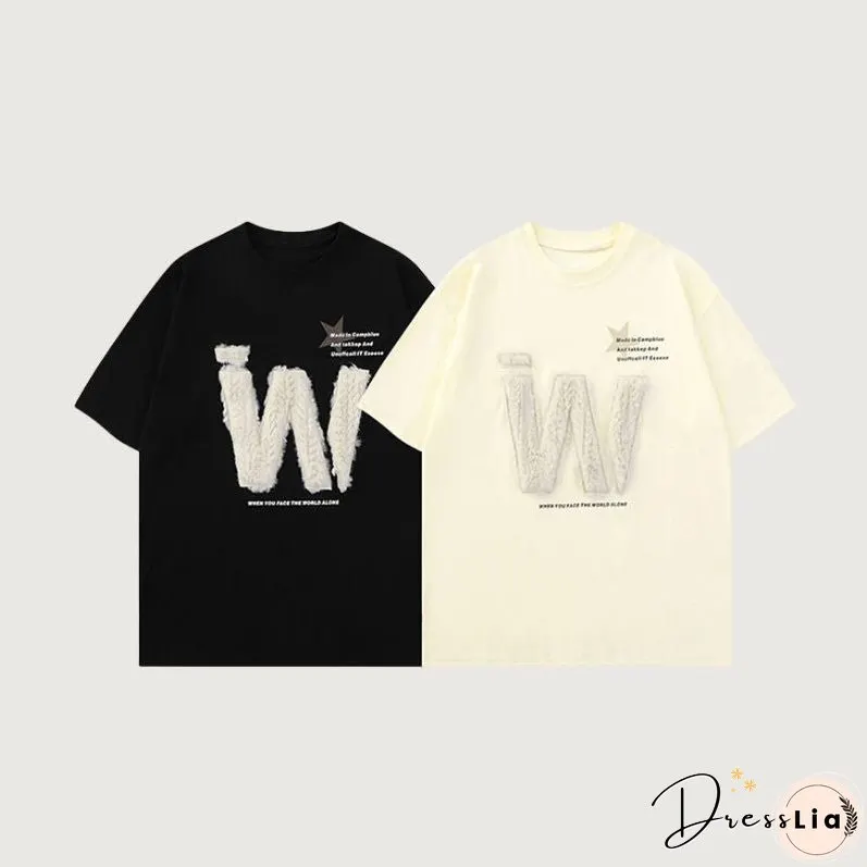 Letter Embroidered Tee