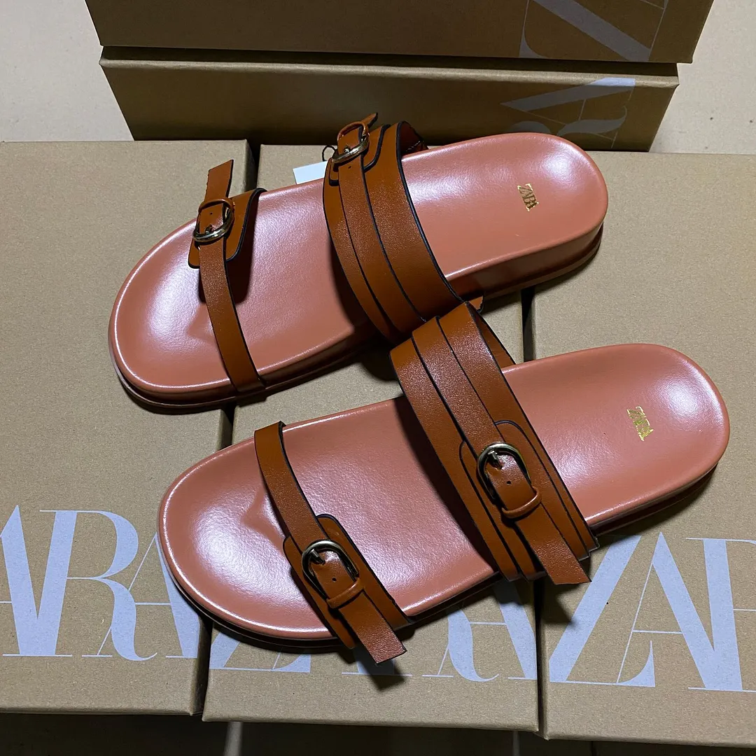 Breakj Breakj Spring New Women's Shoes Round Head Flat Shoes Black Buckle Breathable Round Head Fashion Flat Bottom