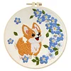 Animal DIY Stamped Embroidery Starter Kit for Beginners Adults Craft Lovers Gift Cross Stitch Kit with Embroidery Hoop 29x29cm