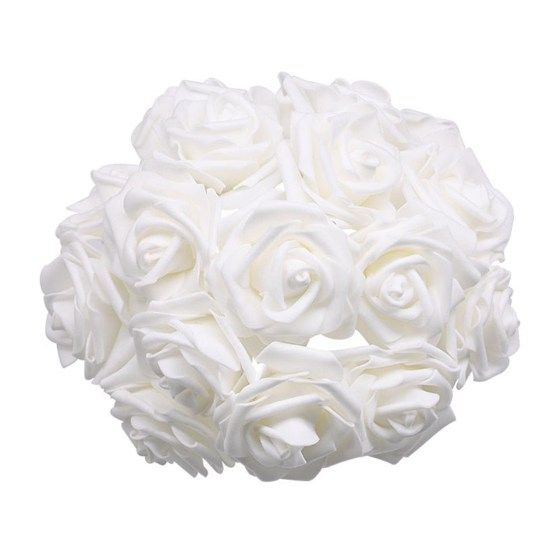 24Pcs/lot Artificial Rose Bouquet Decorative Foam Rose Flowers Bride Bouquets for Wedding Home Party Decoration Wedding Supplies
