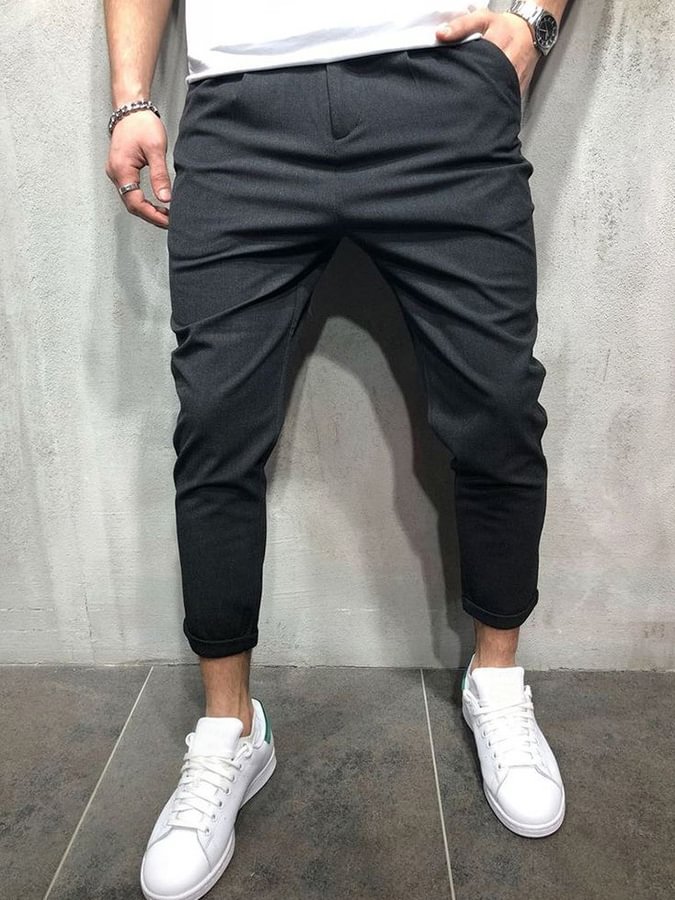 Men's Solid Casual Skinny Pants