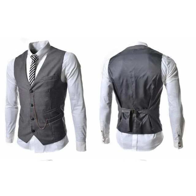 Dark Academia Dark Academia Solid Color Fitten Vest For Men DK077