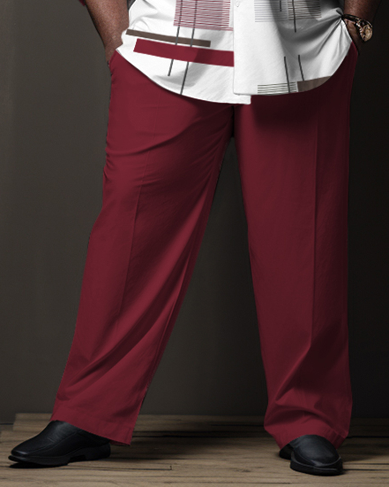 Big Men's Red Square Gradient Long Sleeve Walking Set