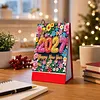 Flowerpot Diamond Art Monthly Flip Tabletop Calendar January 2027 - December 2027 Small Desktop Calendar Planner for Living Room Bedroom Office Desk Gift Giving