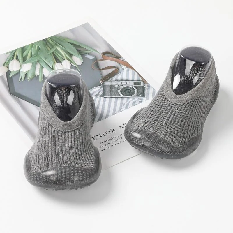 Baby Boys Girls Sock Shoes Autumn Non-slip Floor Socks Kids Soft Rubber Sole Toddler Shoes Socks Baby Socks with Rubber Soles