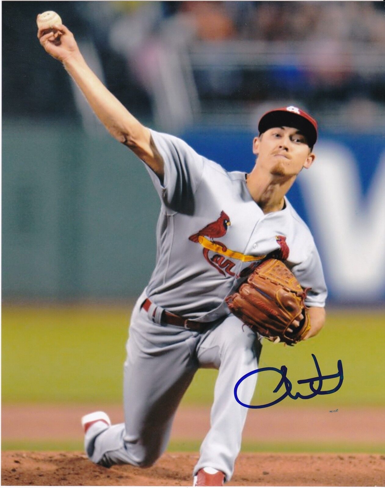 LUKE WEAVER ST. LOUIS CARDINALS ACTION SIGNED 8x10