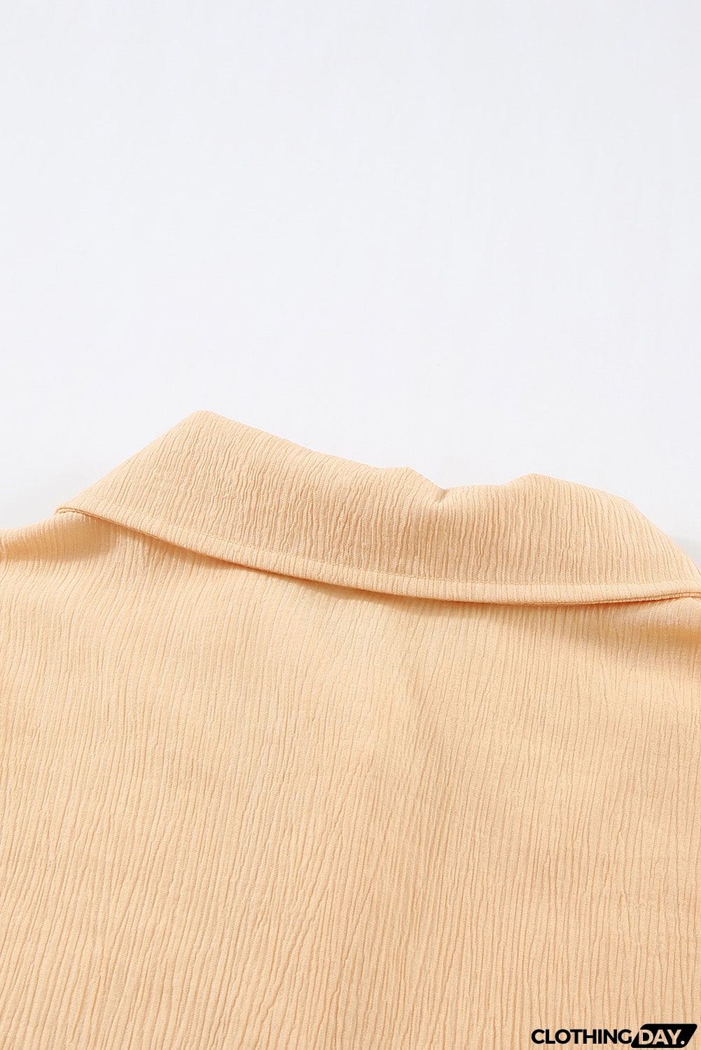 Ruffled Patchwork Bubble Sleeve Loose Shirt