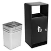 [US Local Warehouse] Commercial Outdoor Trash Can Decorative Trash Container with Lid for Park Garden