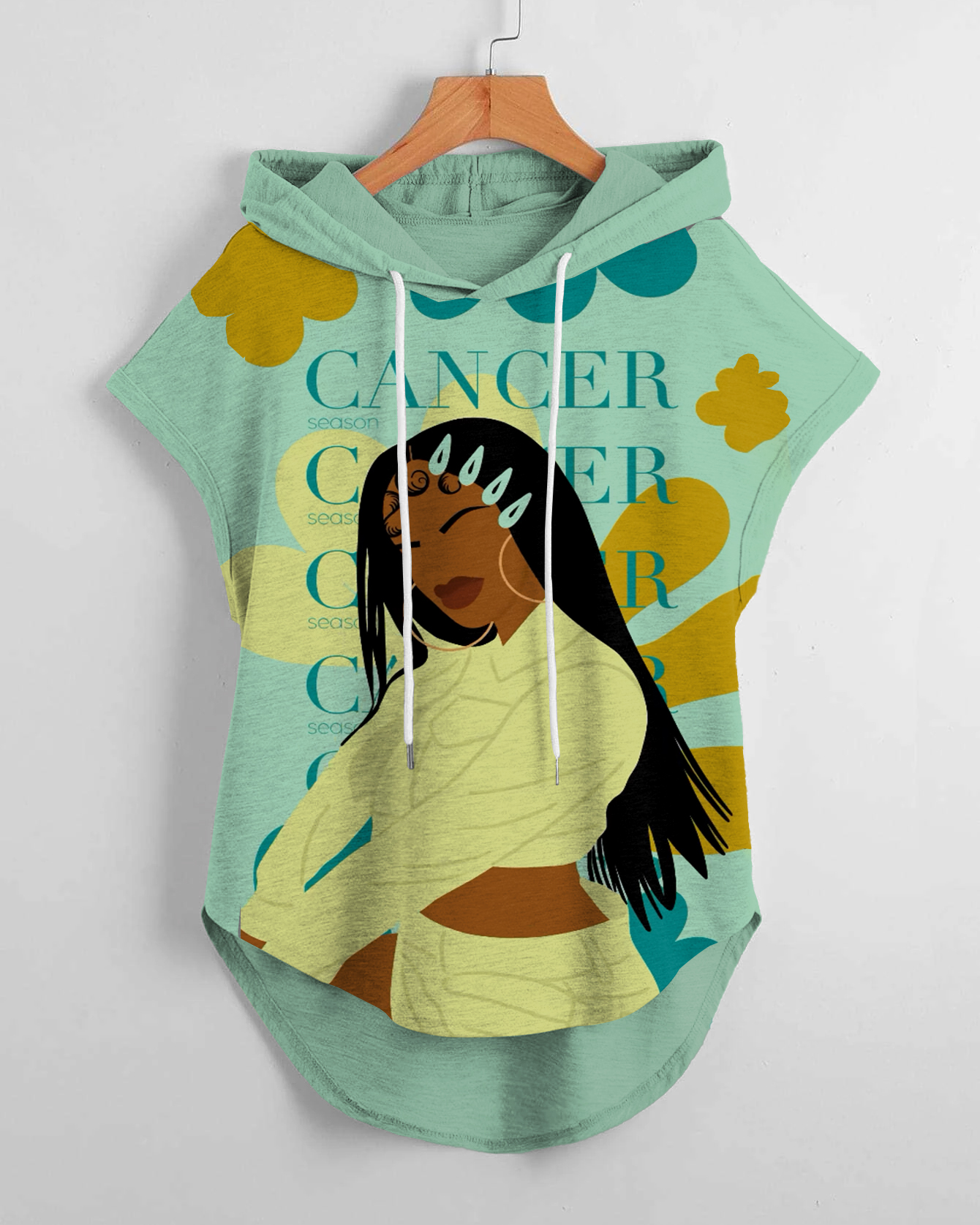 Favorite Cancer Girly Drawstring Hooded Tee