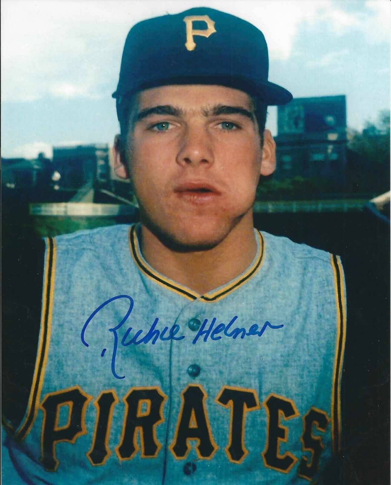 Signed 8x10 RICHIE HEBNER Pittsburgh Pirates Autographed Photo Poster painting - w/ Show Ticket