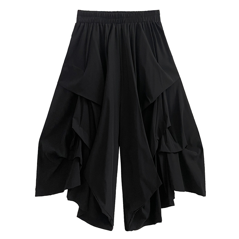 Irregular Casual Pleated Wide-Leg Harem Pants