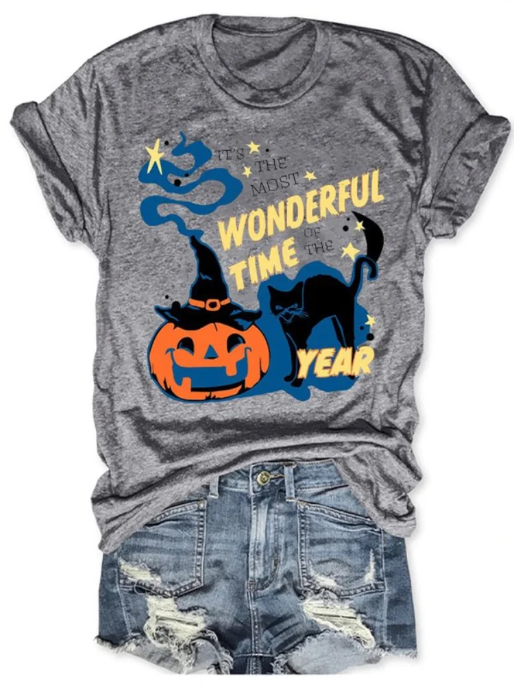It's The Most Wonderful Time Of The Year Print Casual T-Shirt