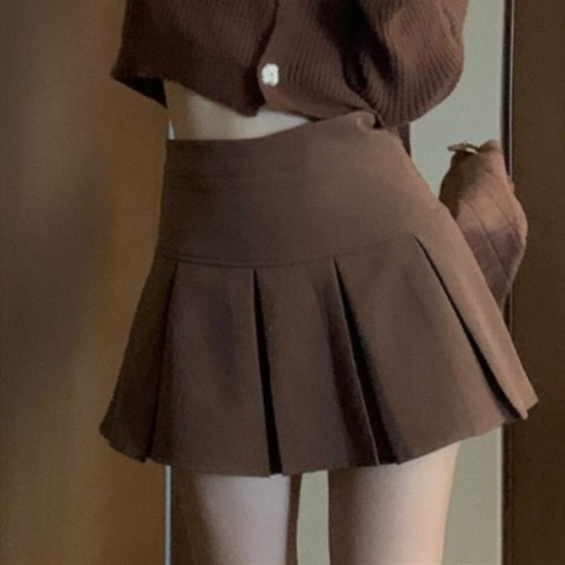 Korean Style Knitted Suit Women's Autumn Winter Warm Mini Skirts 2021 Trend Chic Elegant Sweater Women's Skirt And Cropped Set