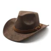 Unisex Western Cowboy Outdoor Wool Suede Hat by Inlyline