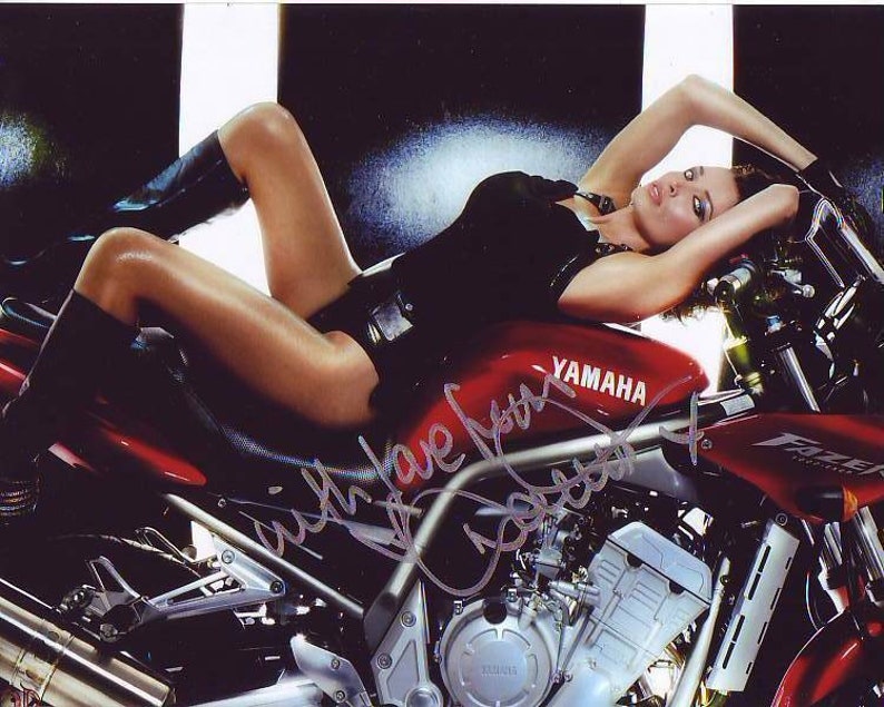 Dannii minogue signed autographed yamaha motorcycle Photo Poster painting