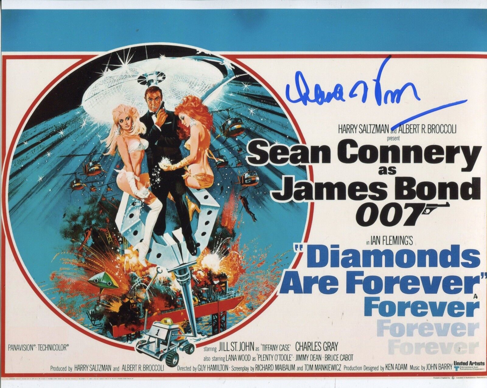 007 Bond movie Diamonds Are Forever 8x10 Photo Poster painting signed by Lana Wood UACC DEALER