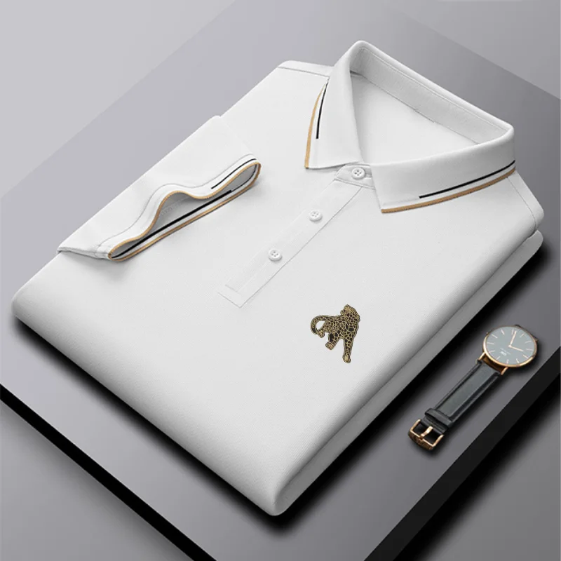Men's business casual embroidered polo  shirt