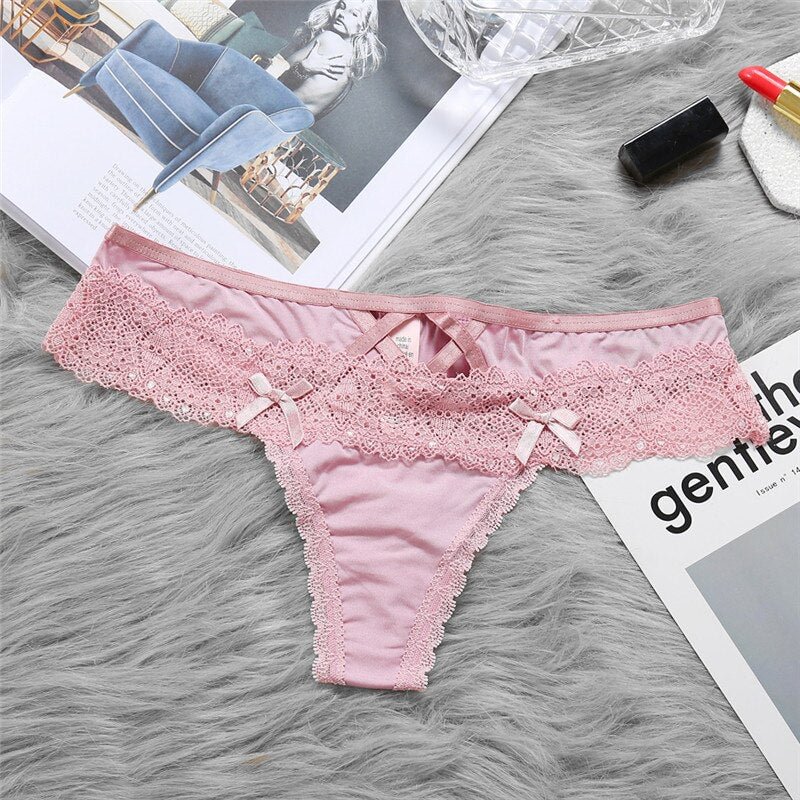Sexy Lace Panties Women Ultra Thin Hollow Briefs Underwear Women's Underpants Soft Perspective Lingerie Lady 4 Solid Colors M/L