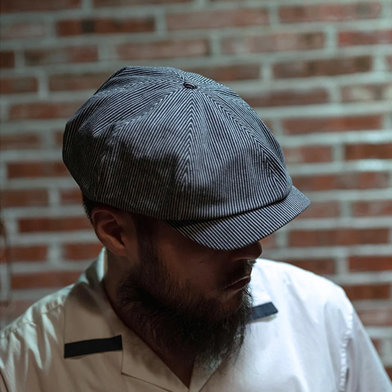 Vintage Herringbone Painter Cap Casual Hat