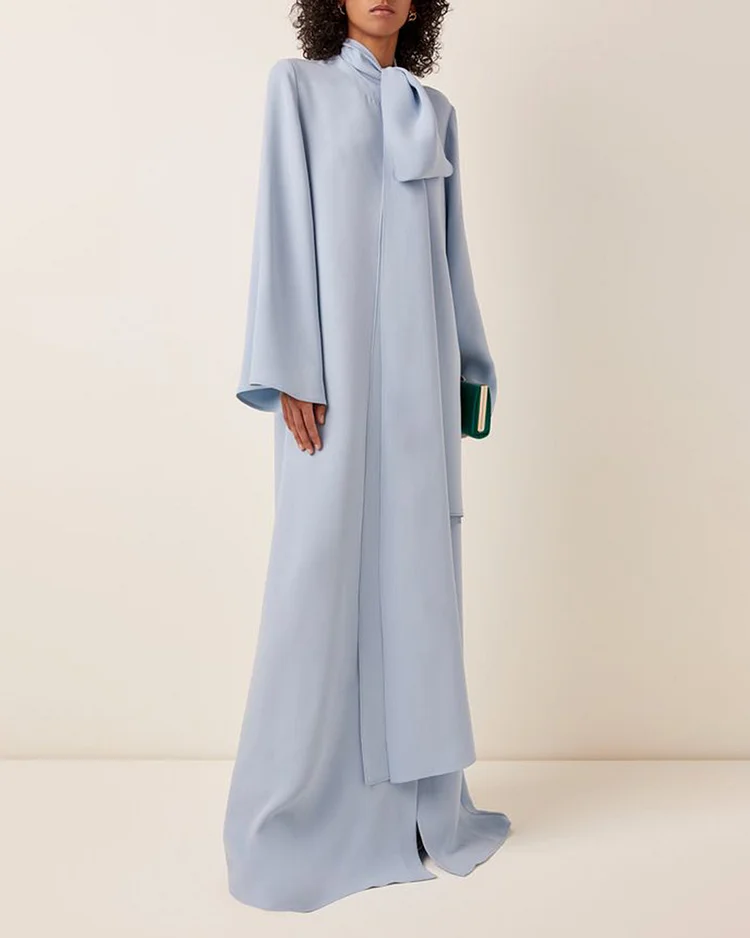 Straight solid color elegant kaftan dress