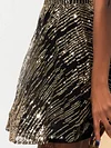 Spaghetti-Neck Shiny Empire A-Line Party Mini Dress