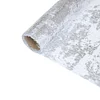 108" Sparkly Metallic Silver Foil Thin Mesh Polyester Table Runner - 25GSM