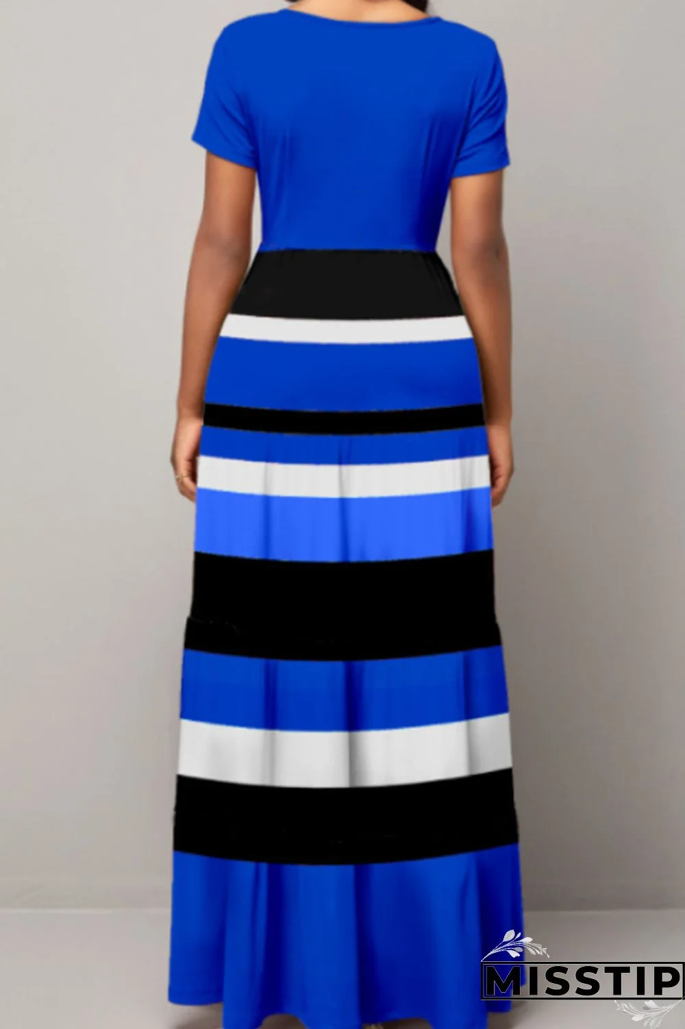 Red Casual Elegant Striped Print Patchwork O Neck A Line Dresses