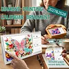 2027-2028 Two-Year Diamond Painting Calendar Kit, 13 Exquisite Multicolor Butterfly And Floral Illustrations, Large Size Desk Calendar, Mosaic Art Coil-Bound Desktop Planner