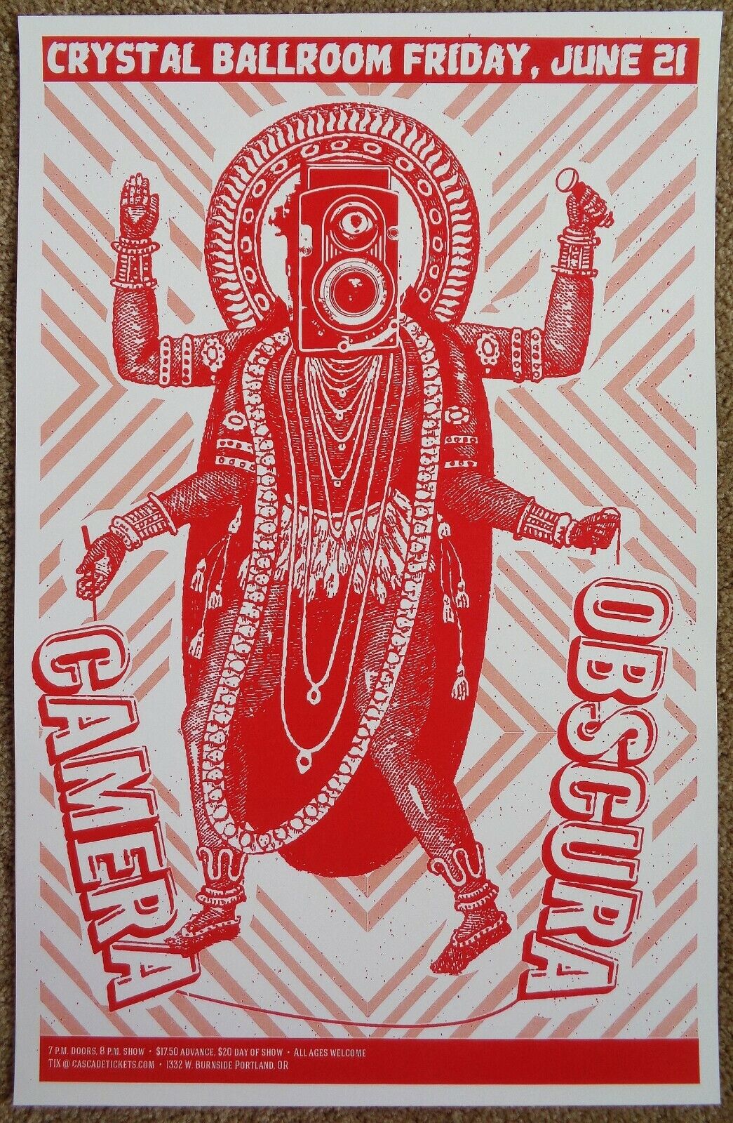 CAMERA OBSCURA 2013 Gig POSTER Portland Oregon Concert