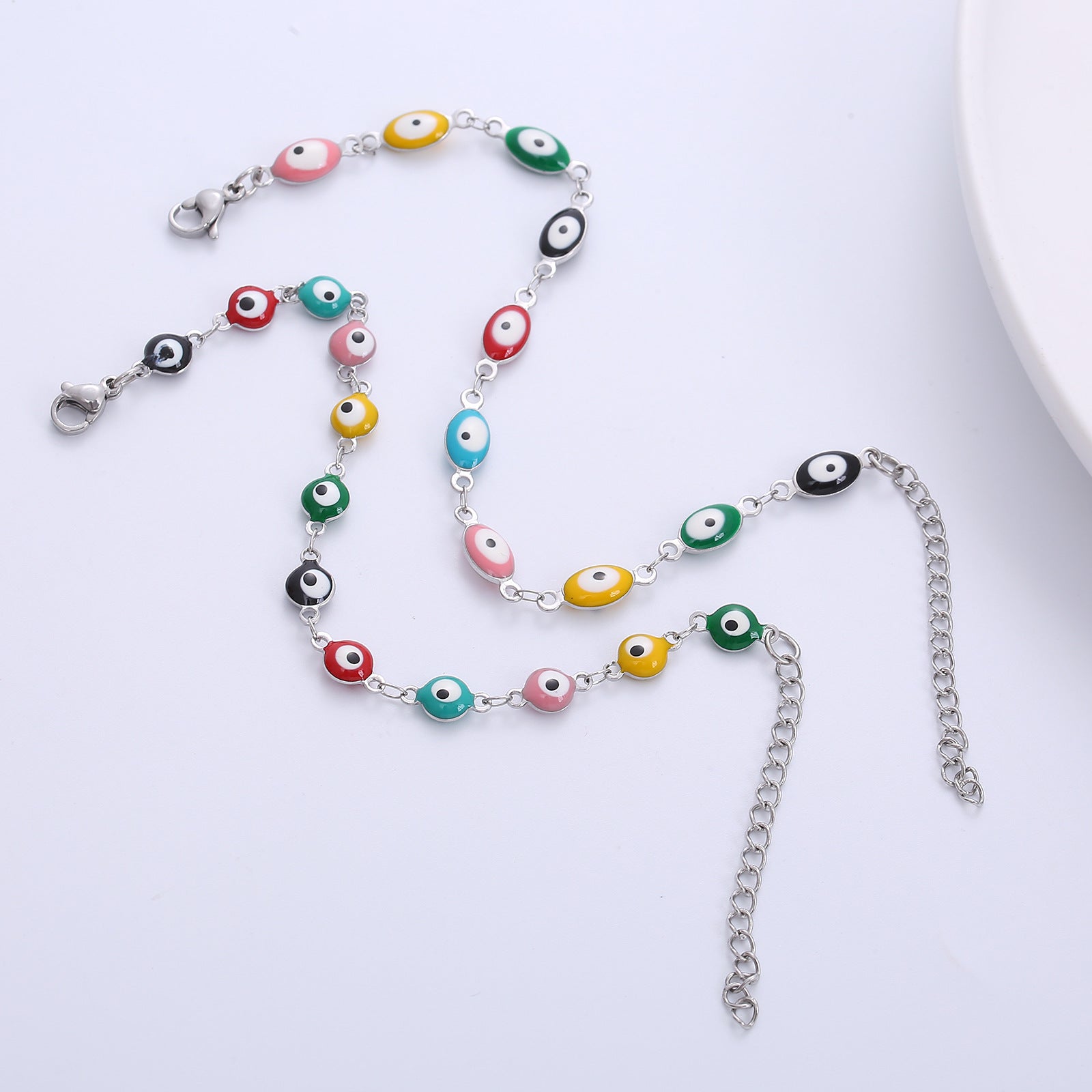 Exotic Women Eye Eye Titanium Steel Oil Dripping Bracelets