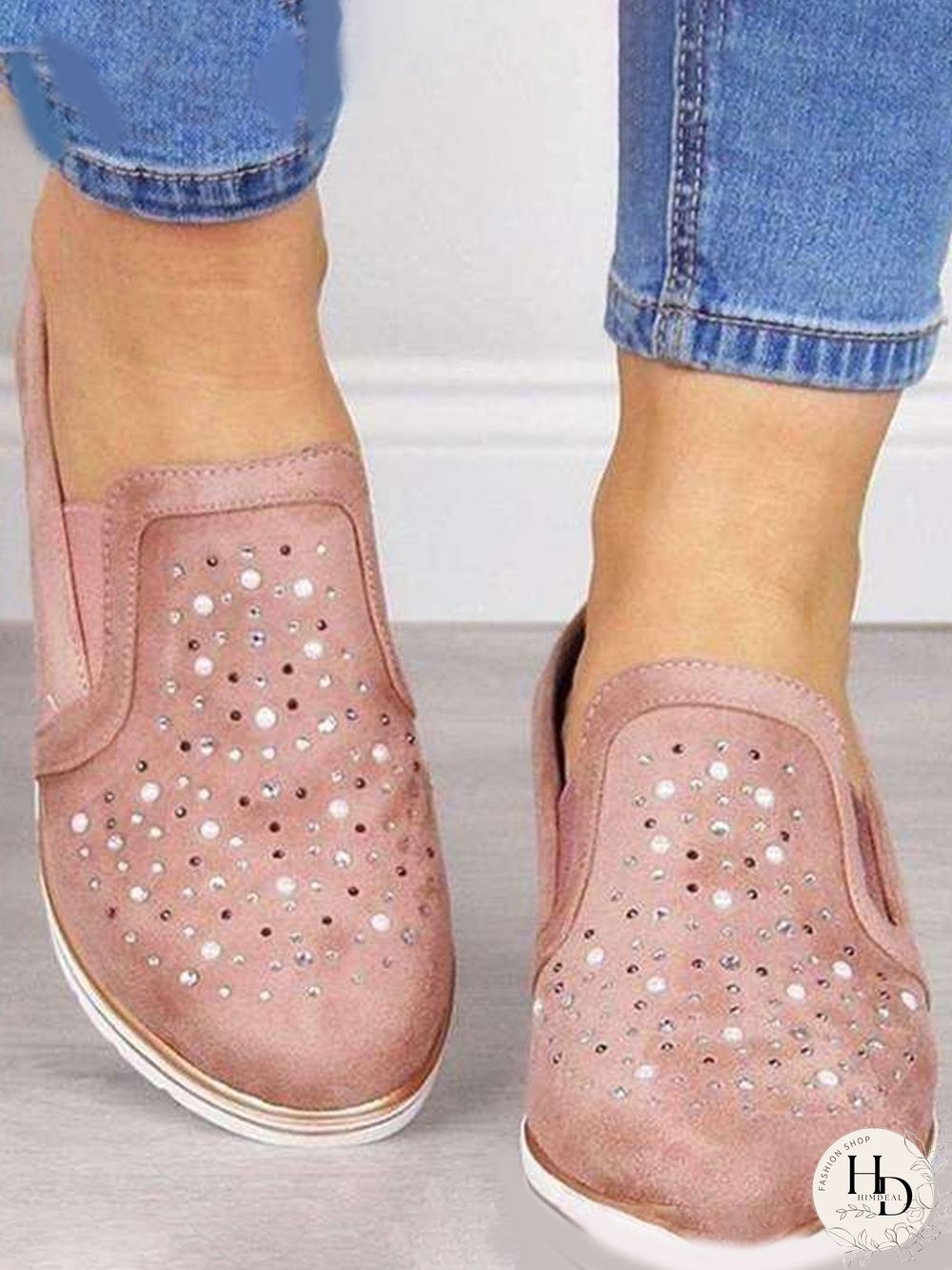 Comfortable Rhinestone Slope Casual Shoes