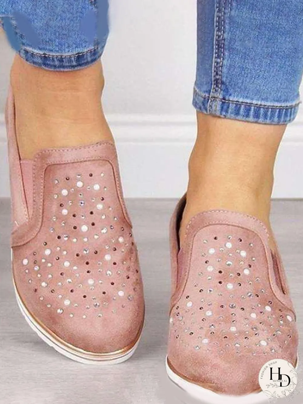 Comfortable Rhinestone Slope Casual Shoes