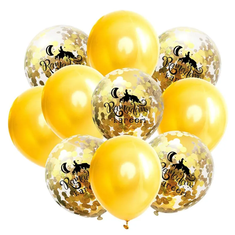 Eid Mubarak Balloons Eid Decoration Sticker Banner Helium Balloon Ramadan Mubarak Muslim Islamic Festival Party DIY Decorations