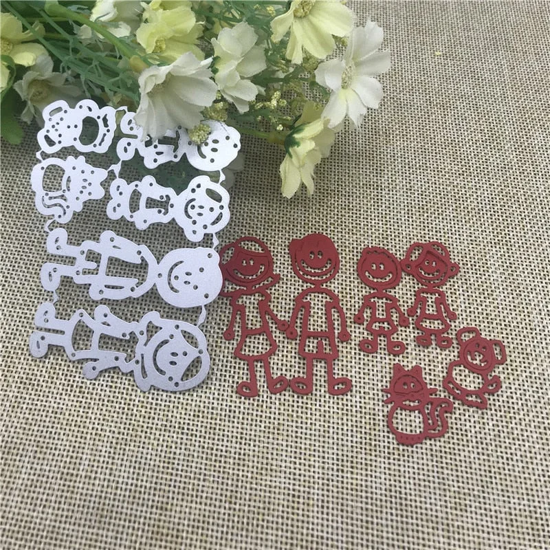 Family members craft Metal Cutting Dies Stencils For DIY Scrapbooking Decorative Embossing Handcraft Die Cutting Template