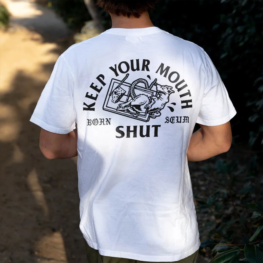 Keep Your Mouth Shut Printed Men's T-shirt