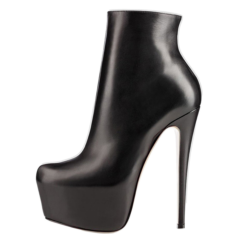 6" Women's Sky High Heels Platform Winter Ankle Boots  Matte Shoes-MERUMOTE