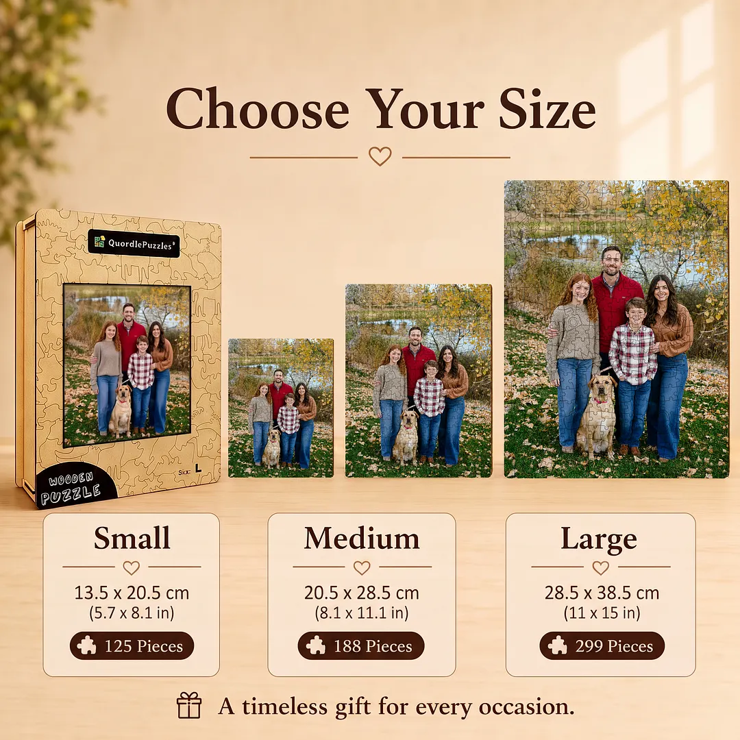 Upload photo custom wooden jigsaw puzzle