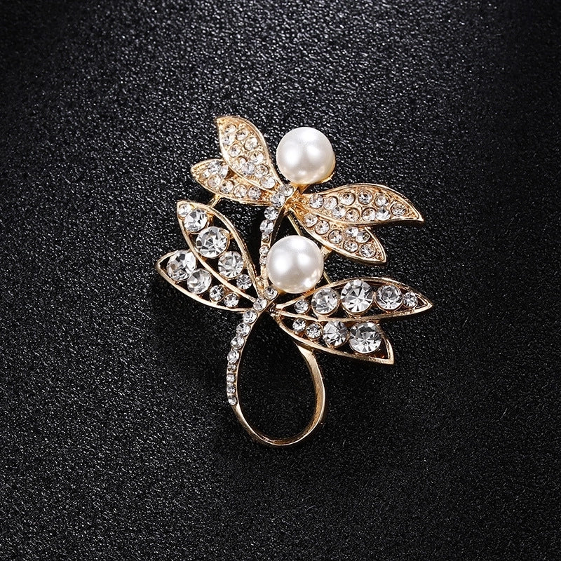 Glam Pin Geometric Alloy Inlay Artificial Pearls Rhinestones Women’S Brooches