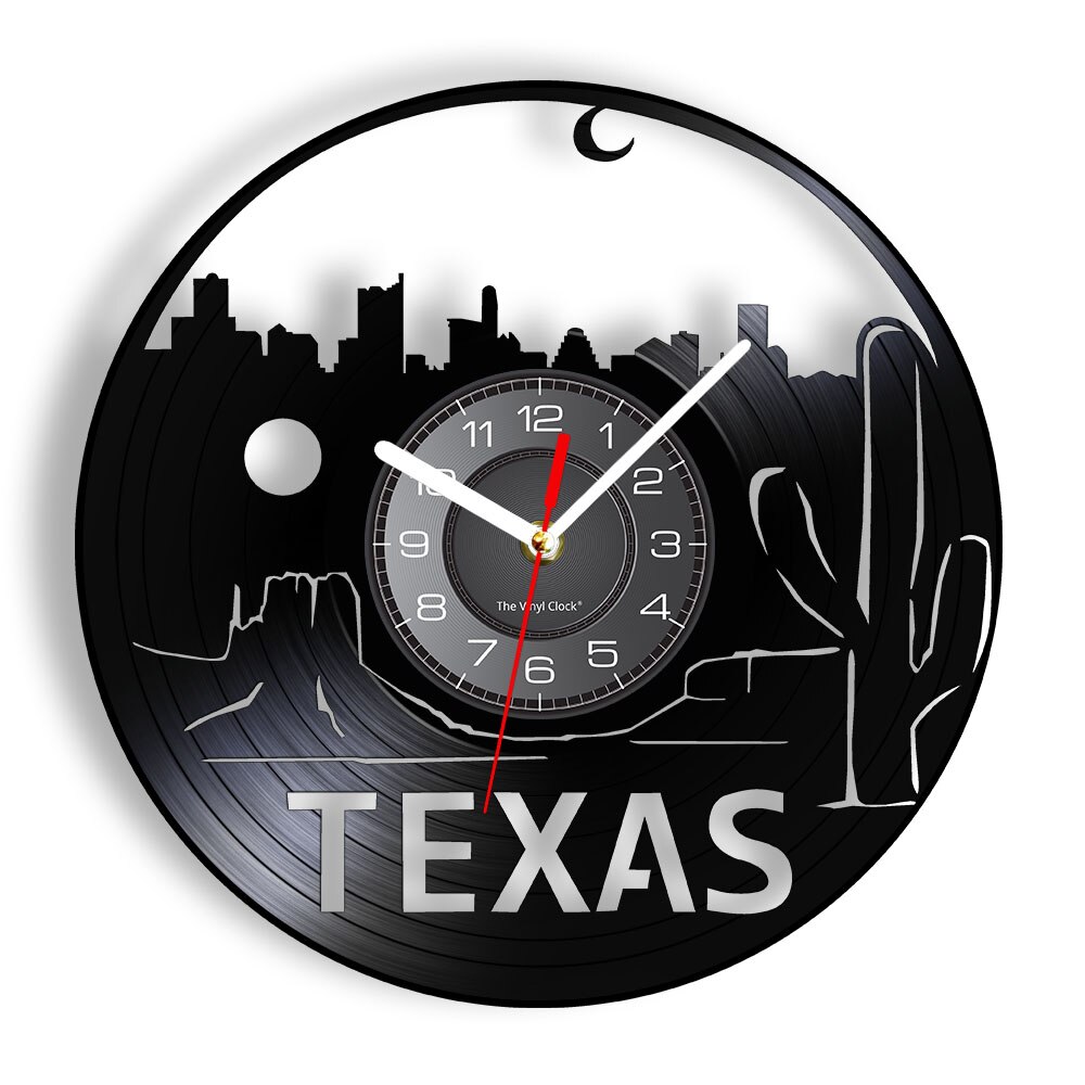 

USA Cityscape Skyline Wall - Vinyl Record Wall Clock - Without LED, 501 Original