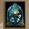 >SALE<5D DIY Full Round Drill Diamond Painting Stained Glass Rose Kit Decor(sz4133)