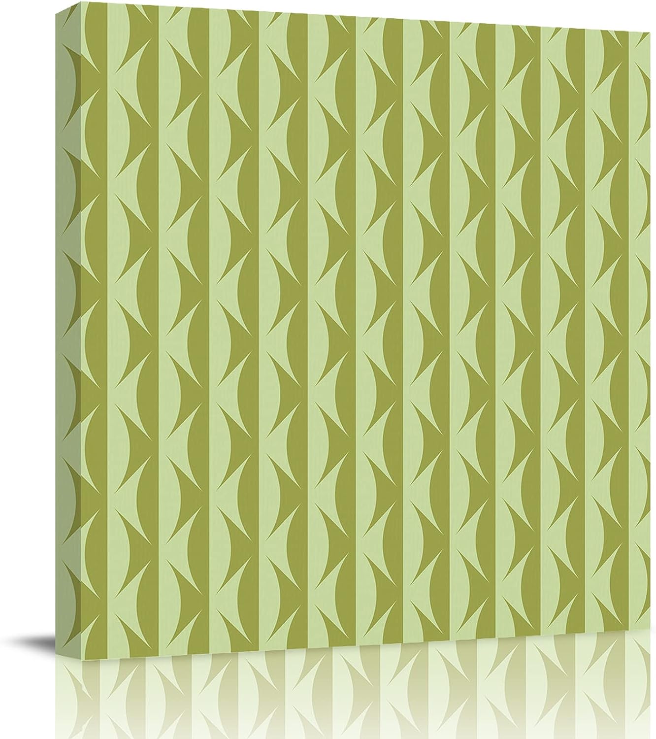 Canvas Wall Art for Living Room Mid Century Abstract Geometry Green Pattern Canvas Prints Picture Framed Wall Decor for Holiday Bedroom Bathroom Framhouse Office Home Decoration, 24 inch x24 inch  24 x 24 in