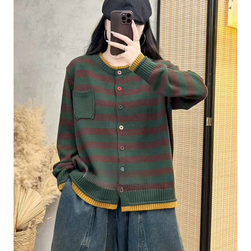 Chicfifth Sweater Women Winter Long Sleeve High Quality Autumn Vintage Top Knitted Cardigan