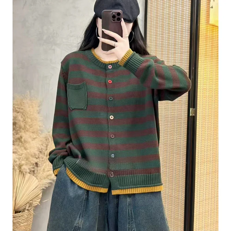 Chicfifth Sweater Women Winter Long Sleeve High Quality Autumn Vintage Top Knitted Cardigan